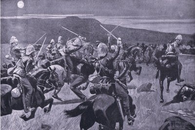 Moonlight charge of the 19th Hussars nr Steenkampsberg , ilustrace z After Pretoria: The Guerilla War