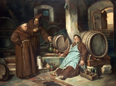 Mniši ve sklepě, 1873 od J. Haier
