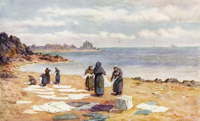 Den sušení v La Houle (barevné lito) od J. Hardwicke Lewis