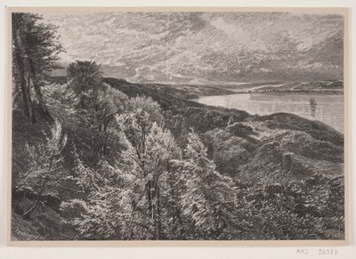 Pohled z Munkebjergu přes fjord Vejle od J. Hildebrand