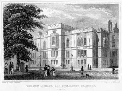 The New Library and Parliament Chambers, Temple, London, 1829. od J Hinchcliff