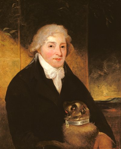 Venanzio Rauzzini se svým psem Turkem, kolem roku 1795 od J. Hutchison