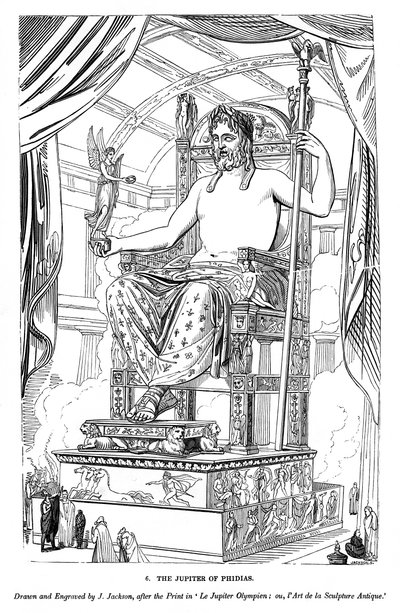 Jupiter z Phidias, 1843 od J. Jackson