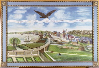 Pohled na New Orleans z plantáže Marigny, 1803 od J. L. Bouquet de Woiseri