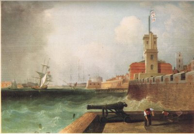 Vjezd do přístavu Portsmouth 1846 od J. Lynn