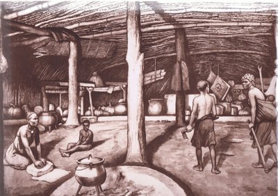 Uvnitř Kaffir kraal, plakáty školy MacMillan, cca 1950-60 (litho) od J. Macfarlane