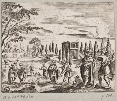 Ilustrace k Adamu Oleariusovi, „Perský Rosenthal od geniálního básníka Schich Saadi […]“, Schleswig 1660 od J. Muller