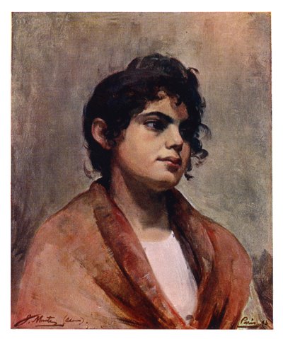 Studie hlavy italské dívky, 1901. od J Muntz