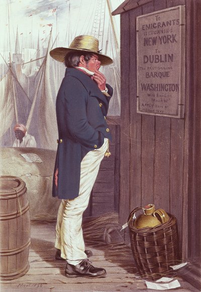 Homeward Bound, The Quay of New York, vyryto T.H.E. Mcguire, 1854 (viz 189006) od J Nicol