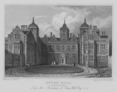 Aston Hall, Warwickshire, Late the Residence of James Watt, Esquire, FSA (rytina) od John Preston Neale
