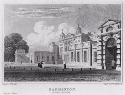 Badminton, Gloucestershire (rytina) od John Preston Neale