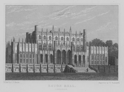 Eaton Hall, Cheshire (rytina) od John Preston Neale