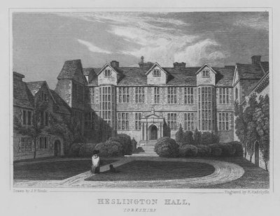 Heslington Hall, Yorkshire (rytina) od John Preston Neale