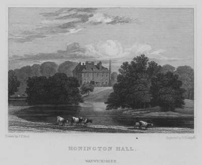 Honington Hall, Warwickshire (rytina) od John Preston Neale