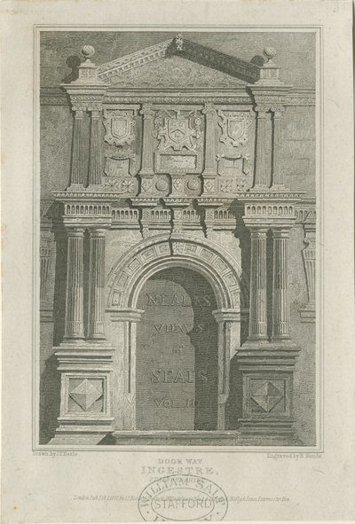 Ingestre Hall - Doorway: rytina, nd [c 1821] (tisk) od John Preston Neale