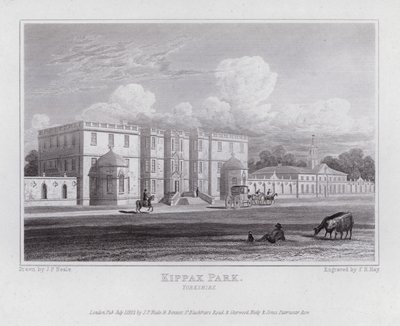 Kippax Park, Yorkshire (rytina) od John Preston Neale