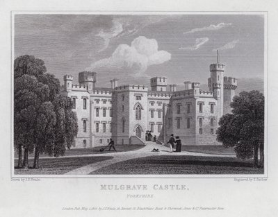 Mulgrave Castle, Yorkshire (rytina) od John Preston Neale