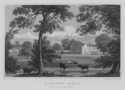 Norton Hall, Northamptonshire (rytina) od John Preston Neale