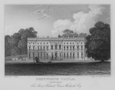 Hrad Wentworth, Yorkshire, Sídlo Fredericka Vernona Wentworth, Esquire (rytina) od John Preston Neale