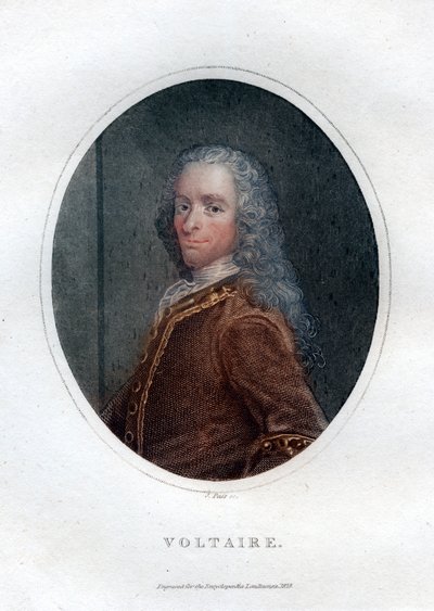 Francois Marie Arouet Voltaire, francouzský spisovatel a satirik 18. století, 1828. od J. Pass