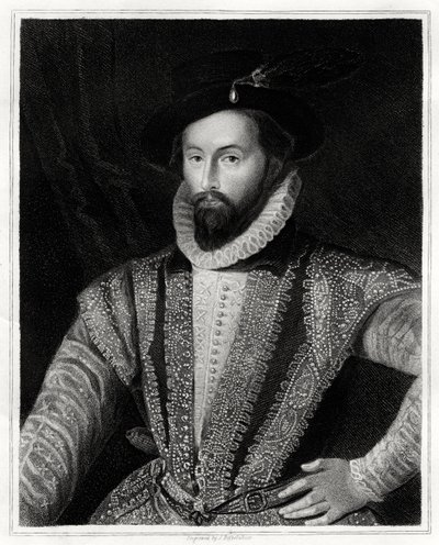 Sir Walter Raleigh, 1860 od J. Posselwhite