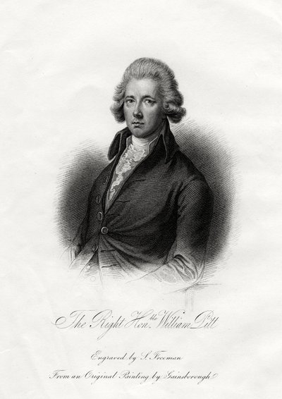 William Pitt mladší, britský státník, 19. století od J. Posselwhite