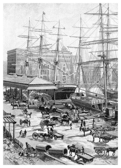 Shipping, Circular Quay, Sydney, New South Wales, Austrálie, 1886. od J. R. Ashton