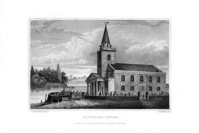 Battersea Church, Battersea, Londýn, 1829. od J. Rogers