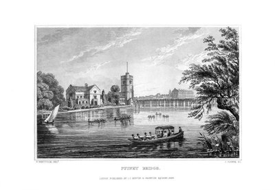 Putney Bridge, Londýn, 1829. od J. Rogers