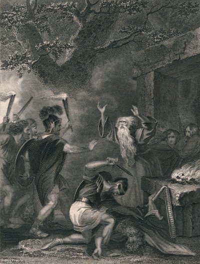 Masakr druidů, polovina 19. století. od J. Rogers
