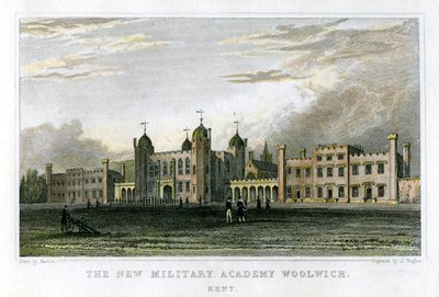 Nová vojenská akademie Woolwich, Kent, c1829 od J. Rogers