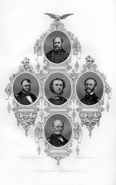 Union Civil War Admirals Winslow, Goldsborough, Du Pont, Dahlgren a Stringham, 1862-1867. od J. Rogers