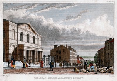 Wesleyan Chapel, Stanhope Street, Londýn, 1830. od J. Smith