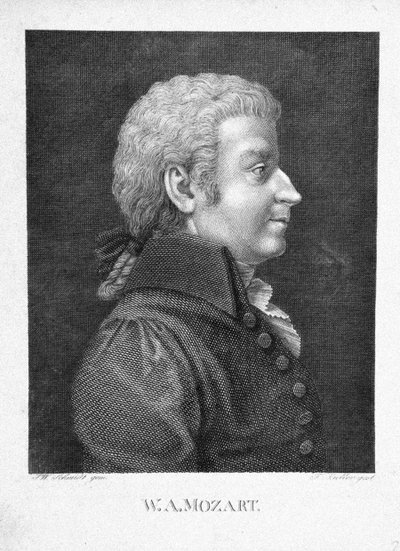 Wolfgang Amadeus Mozart, asi 1825 od J. W. Schmidt