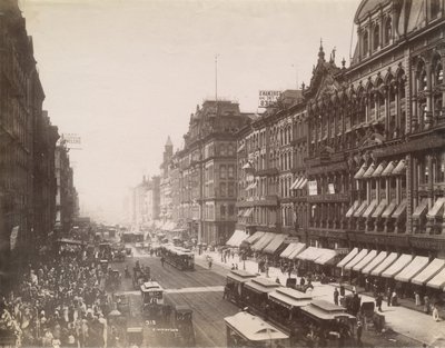 Pohled na State Street při pohledu na sever od Madison Street, Chicago, 1890 od J. W. Taylor