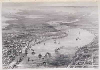Pohled z ptačí perspektivy na New Orleans, z 