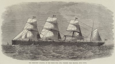 Parní loď Atlantic společnosti White Star Line ztroskotala poblíž Halifaxu v Novém Skotsku. od J. Wells