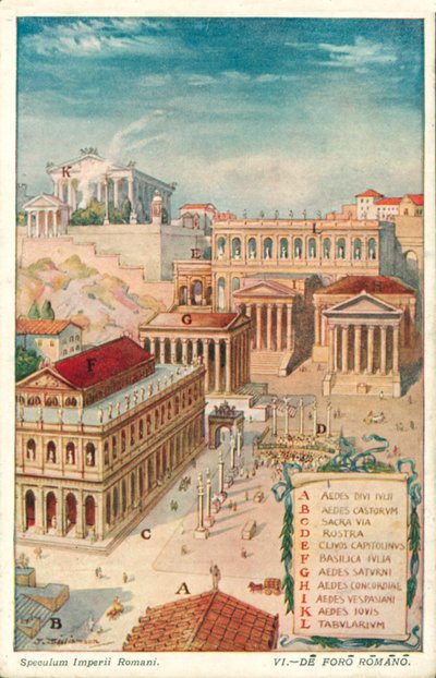 Forum Romanum, starověký Řím (barva litho) od J. Williamson