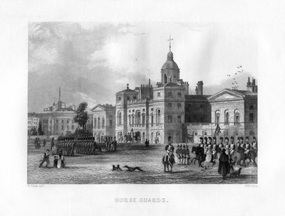Horse Guards, Londýn, 19. století. od J. Woods
