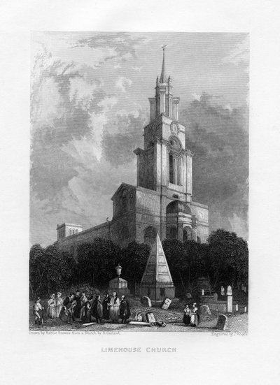 Limehouse Church, Londýn, 19. století. od J. Woods