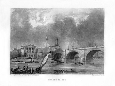 London Bridge, Londýn, 19. století. od J. Woods