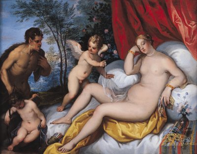 Venuše a pánev (olej na mědi) od J. and Rottennhammer, Hans I Brueghel