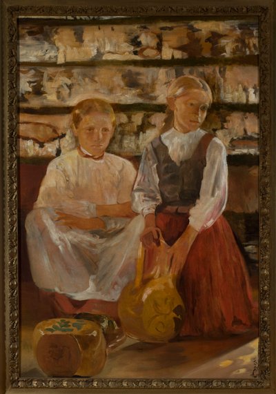 Dvě holčičky s džbánem od Jacek Malczewski