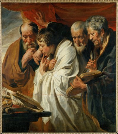 Čtyři evangelisté Matouš, Lukáš, Marek a Jan... od Jacob (studio of) Jordaens