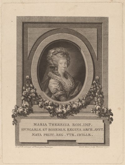 Marie-Thérèse, císařovna Svaté říše římské od Jacob Adam after Josef Kreutzinger