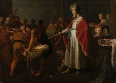Podobenství o nehodném svatebním hostu od Jacob Adriaensz. Backer (attributed to)