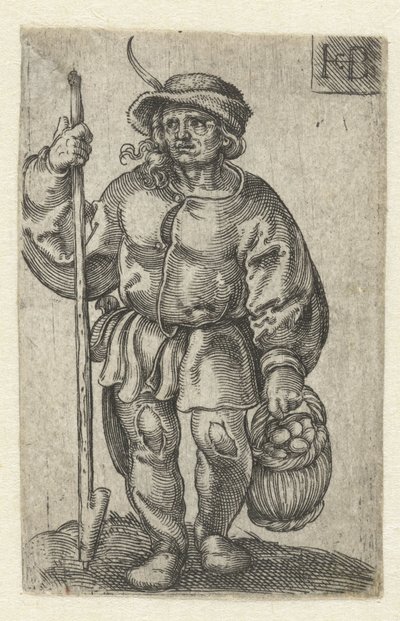 Farmář s košíkem vajec od Jacob Binck