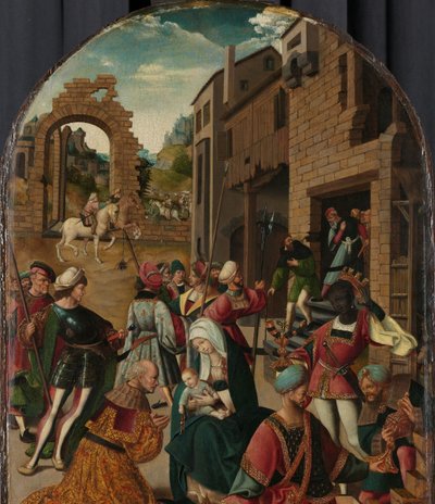 Klanění tří králů od Jacob Cornelisz van Oostsanen (workshop of)