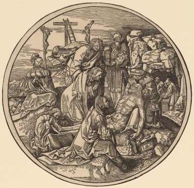 Oplakávání a pohřbívání od Jacob Cornelisz van Oostsanen