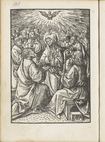 Vylití Ducha svatého The Little Passion (název série) od Jacob Cornelisz van Oostsanen
